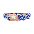 Blue Pansy Floral Dog Collar - plastic rose gold