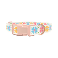 Floral Embroidery Dog Collar - plastic gold