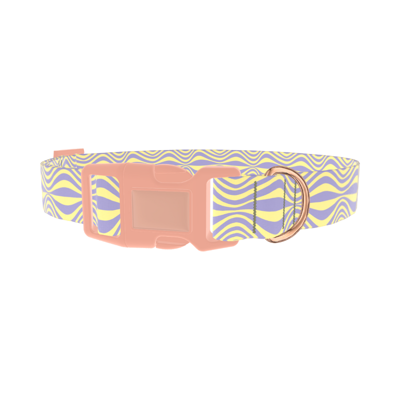 Wavy Geometric Dog Collar - plastic rose gold
