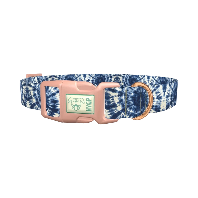Spiral Tie Dye Dog Collar - plastic rose gold
