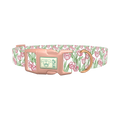 Pink Tulip Sketch Dog Collar - plastic rose gold