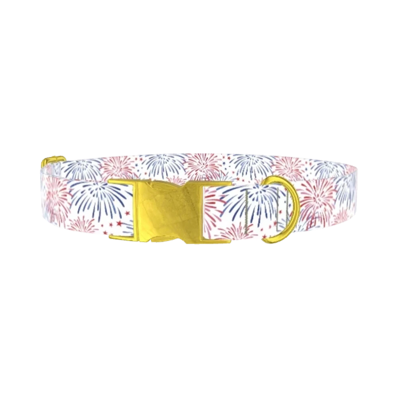 Fireworks Starburst Dog Collar - metal gold