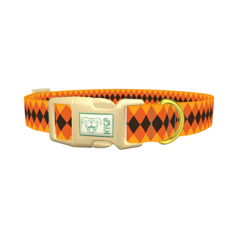 Halloween Rhombus Dog Collar - plastic gold