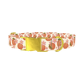 Peach Floral Dog Collar - metal gold