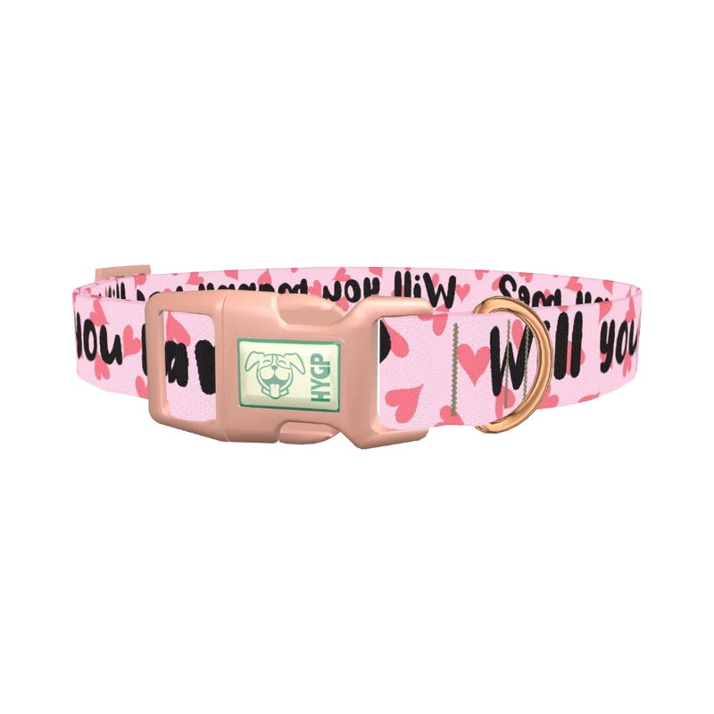 Heart Pattern Dog Collar - plastic rose gold