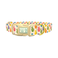 Peace Sign Pattern Dog Collar - plastic gold
