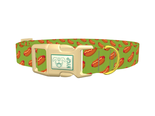 Hot Dog Pattern Dog Collar
