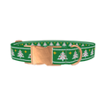 Christmas Knitted Tree Dog Collar - metal rose gold