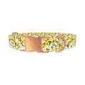White and Yellow Daisy Dog Collar - metal rose gold
