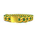 Gold Chain Green Background Dog Collar - metal gold