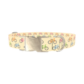 Colorful Bicycle Dog Collar - metal silver