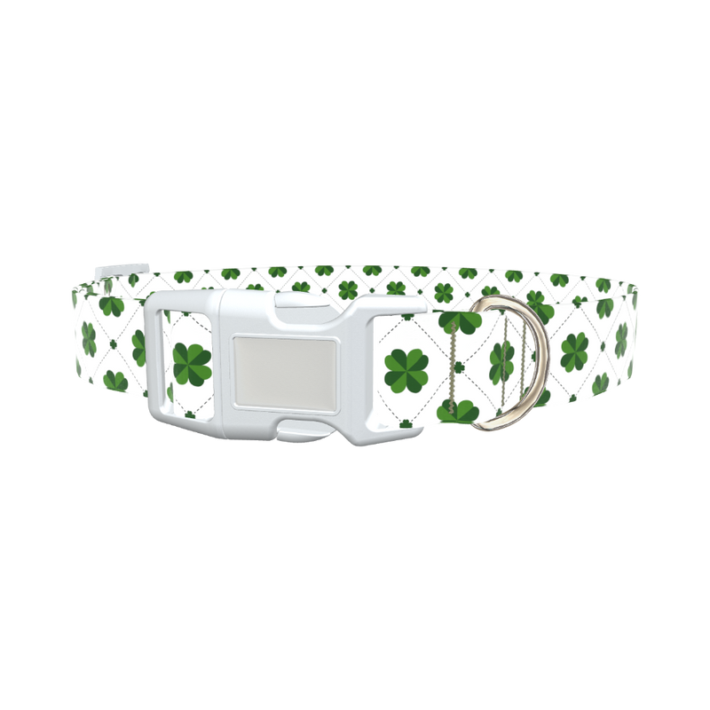 Dotted Clover Dog Collar - plastic rose gold