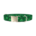 St. Patrick's Clover Dog Collar - metal silver