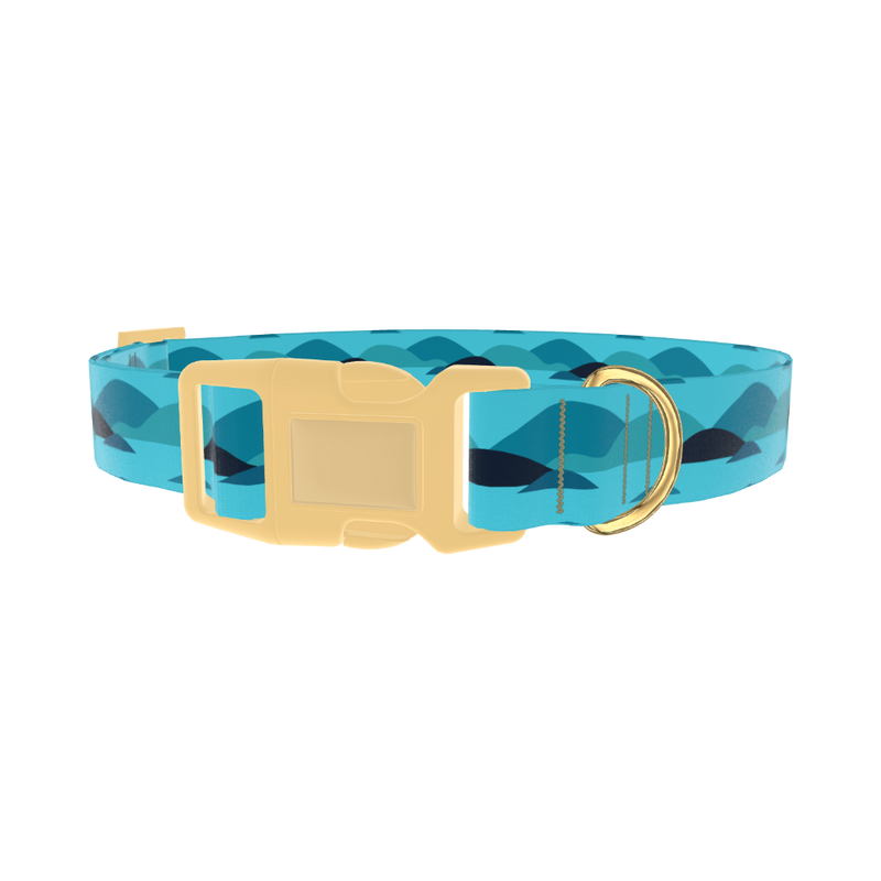 Abstract Landscape Dog Collar - plastic gold