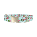 Pink Rose Blossom Dog Collar - metal silver