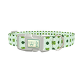 Dotted Clover Line Dog Collar - plastic silver