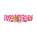 Pink Peace Sign Dog Collar - metal rose gold