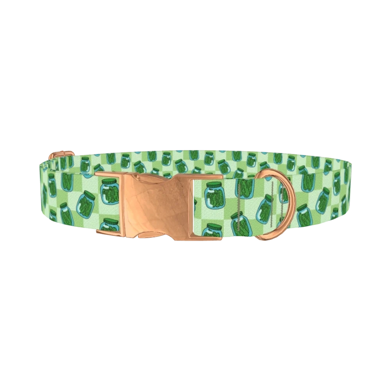 Pickle Jar Dog Collar - metal rose gold