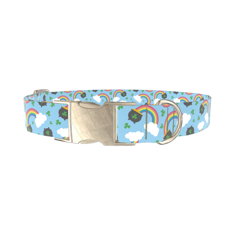 St. Patrick's Rainbow Dog Collar - metal gold