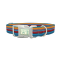 Colorful Geometric Stripe Dog Collar - plastic silver