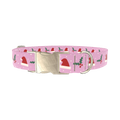 Christmas Santa Hat Dog Collar - metal silver