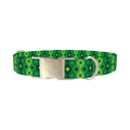 Geometric Clover Dog Collar - metal silver