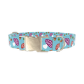 Woodland Mushroom Dog Collar - metal silver