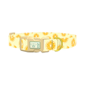 Yellow Citrus Slice Dog Collar - plastic gold