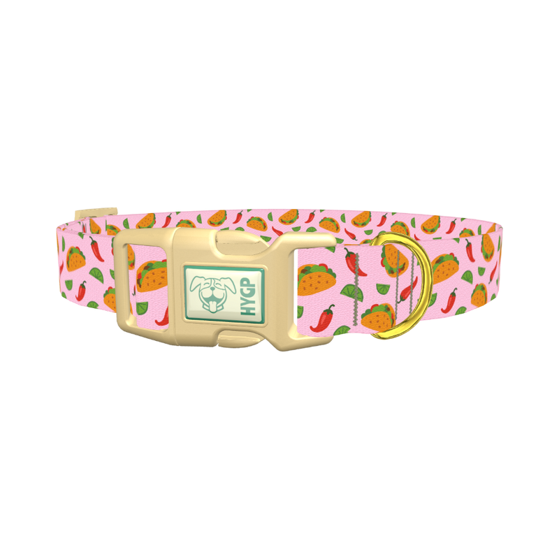 Chili Taco Dog Collar - plastic gold