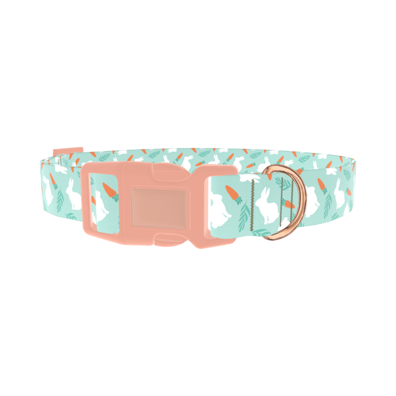 Carrot Bunny Dog Collar - plastic rose gold