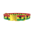Rasta Leaf Dog Collar - metal gold
