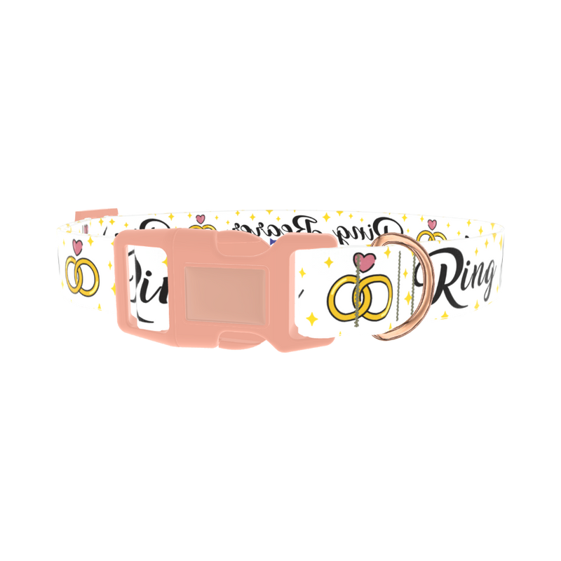 Wedding Ring Dog Collar - plastic rose gold
