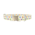 Teddy Bear Stripes Dog Collar - metal silver