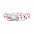 Pink Ribbon Bow Dog Collar - plastic silver