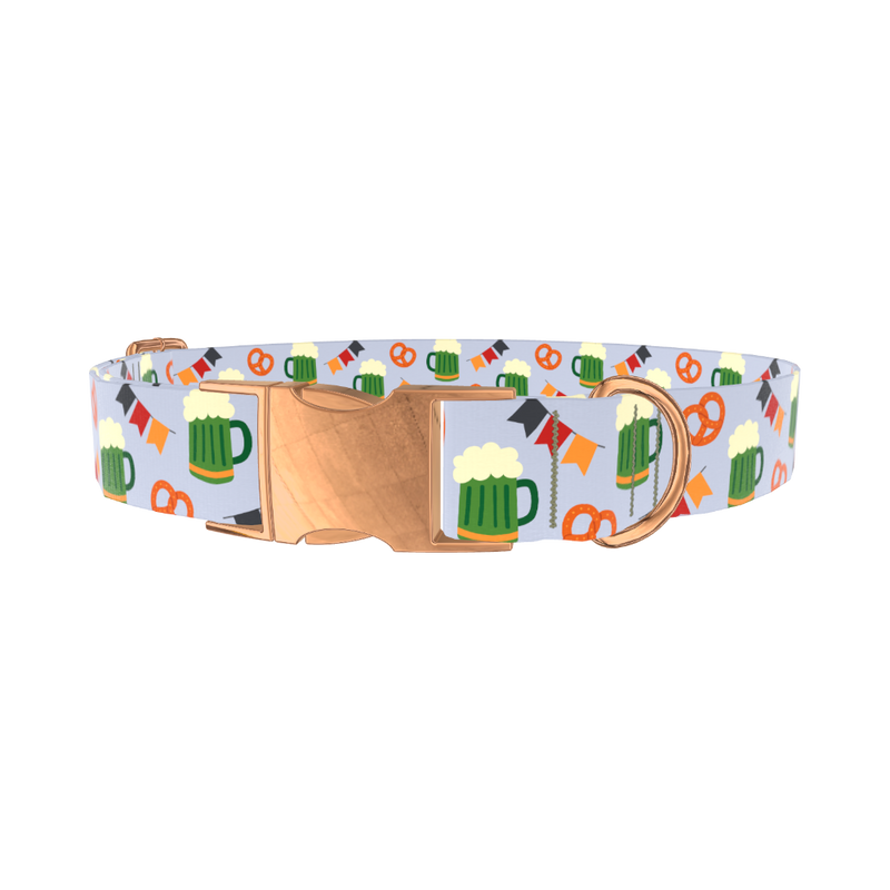Oktoberfest Dog Collar - metal silver