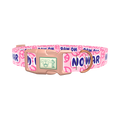 Peace Symbol Pink Dog Collar - plastic gold