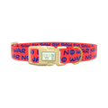 Peace Phrase Dog Collar - plastic silver