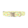 Pastel Polka Dot Pattern Dog Collar - metal silver