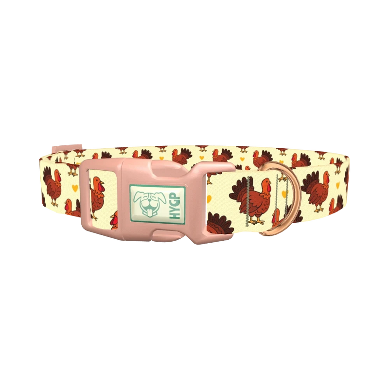 Turkey Heart Dog Collar - plastic rose gold