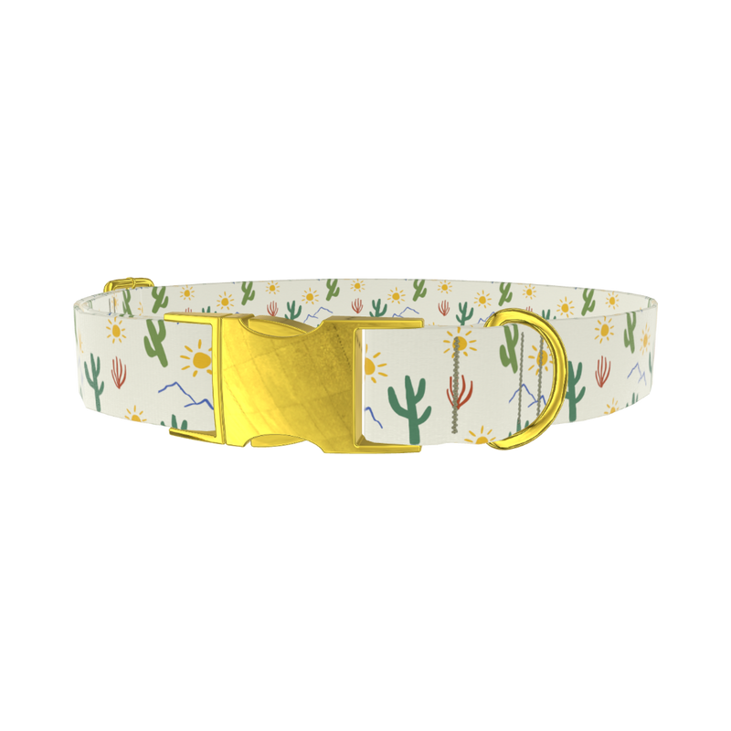 Sunny Cactus Dog Collar - metal rose gold