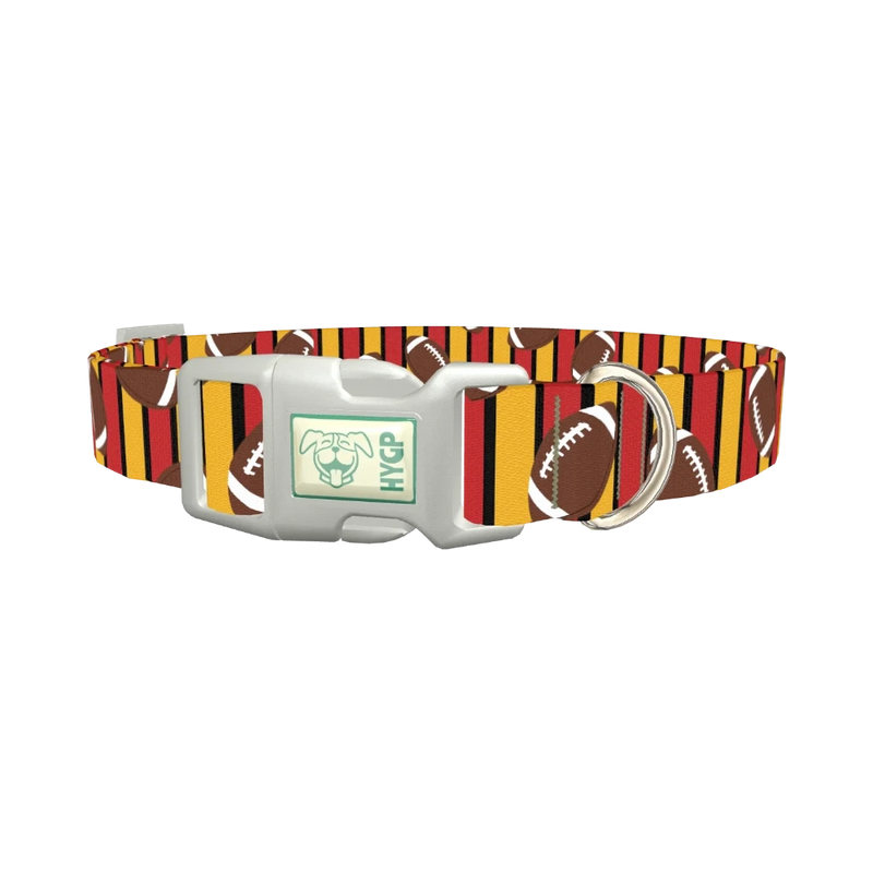 Football Stripe Dog Collar - plastic silver