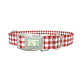 Geometric Plaid Dog Collar - plastic silver