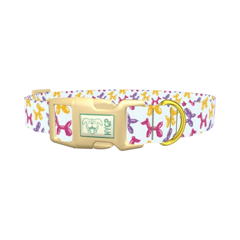 Balloon Dog Pattern Dog Collar - plastic gold