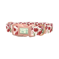 Red Pink Tulip Dog Collar - plastic rose gold