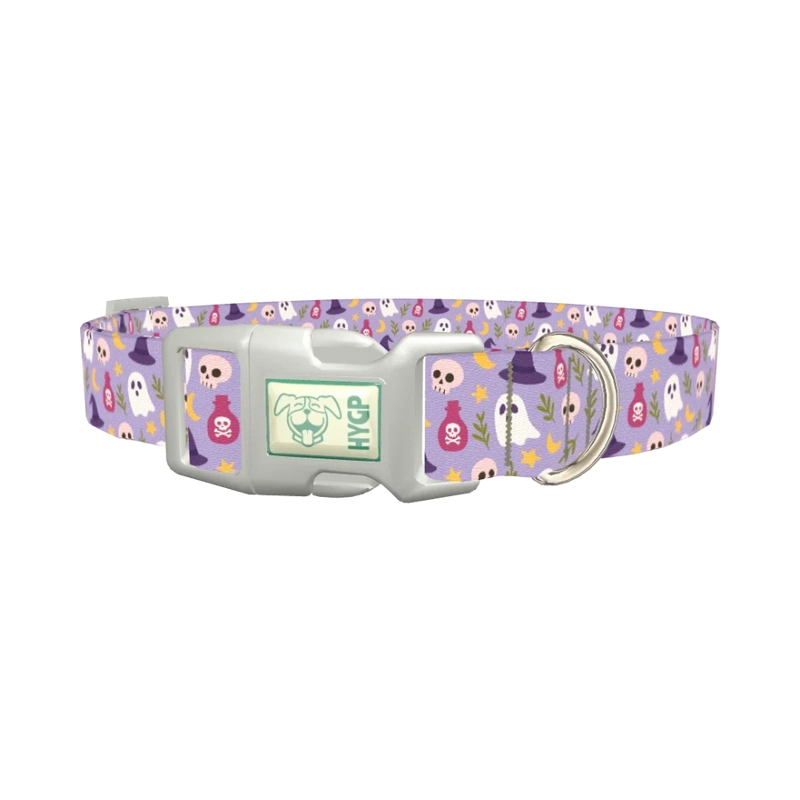 Halloween Ghost Dog Collar - plastic silver