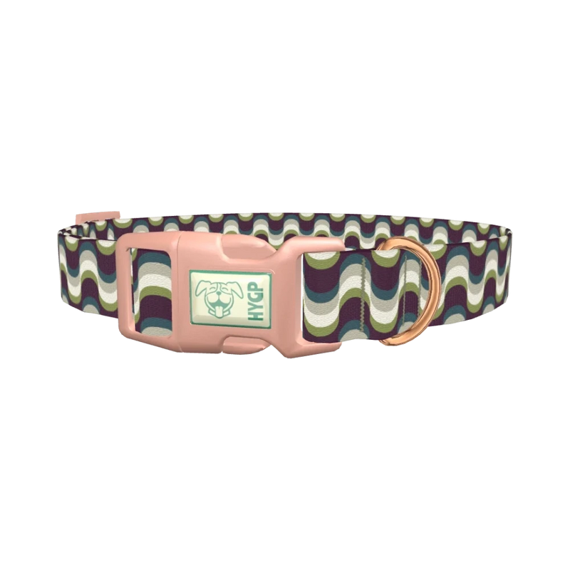 Geometric Wave Dog Collar - plastic rose gold