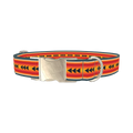 Retro Arrow Stripe Dog Collar - metal silver