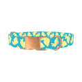 Yellow Bunny Pattern Dog Collar - metal rose gold