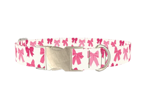Pink Bow Dog Collar
