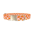 Croissant Pattern Dog Collar - metal silver